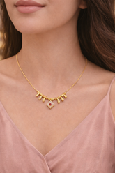 Golden Ruby Drop Necklace