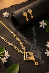 Aurora Square Drop Necklace Set