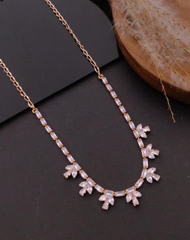 Crystal Leaf Drop Necklace