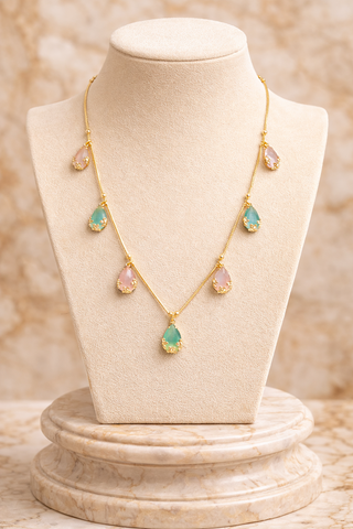 Elegant Multi-Stone Drop Necklace