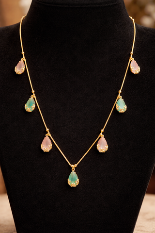 Elegant Multi-Stone Drop Necklace