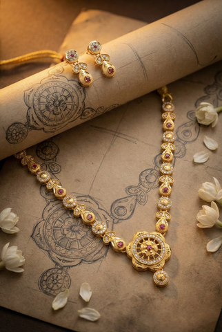 Royal Navratna Glow Necklace Set