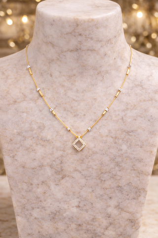 Diamond Square Pendant Necklace