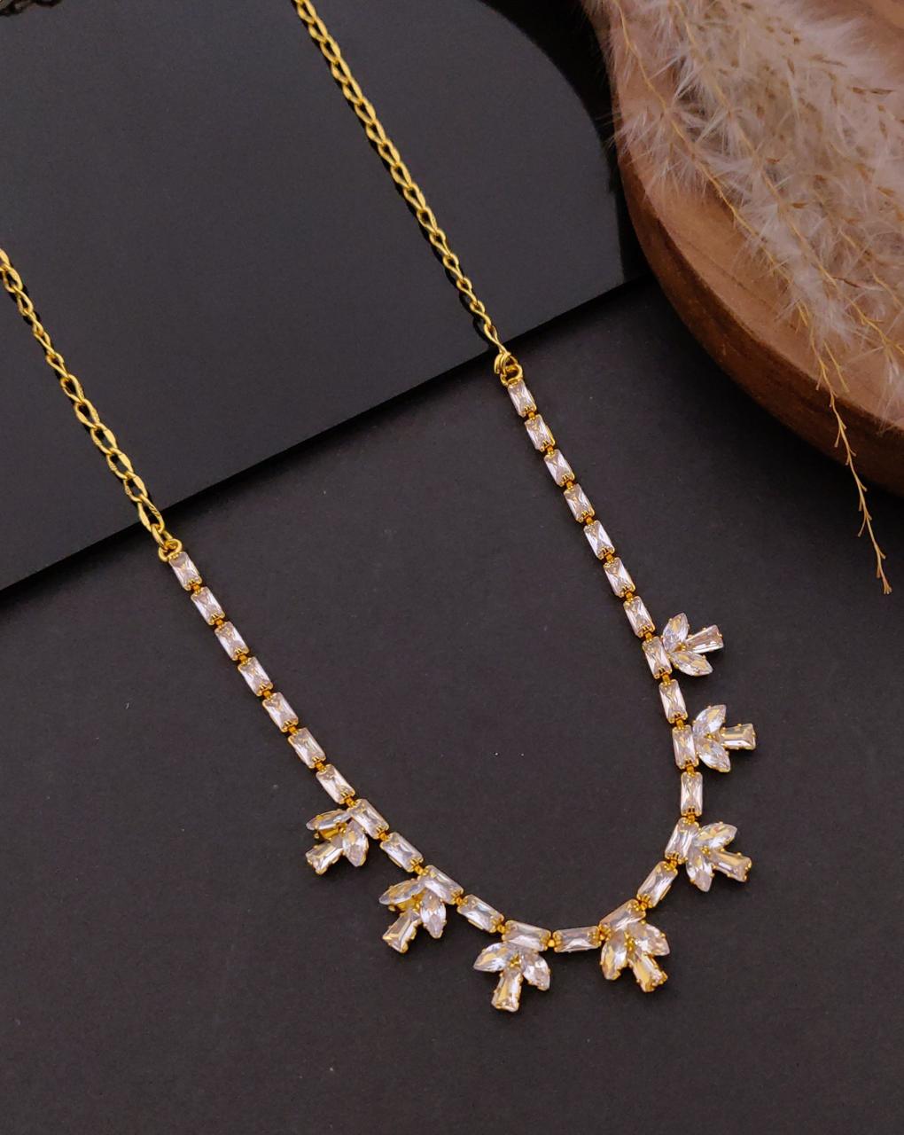 Elegant Crystal Petal Necklace
