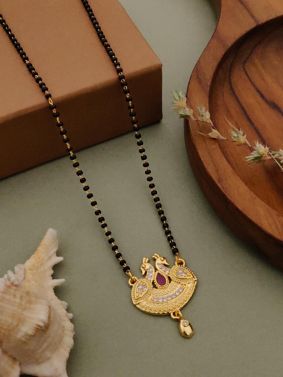 Peacock Design Traditional Mangalsutra Necklace