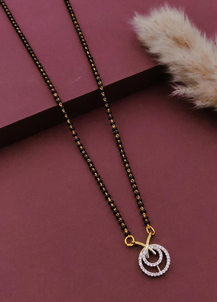 Dual Circle Twist Mangalsutra Necklace