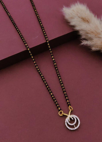 Dual Circle Twist Mangalsutra Necklace