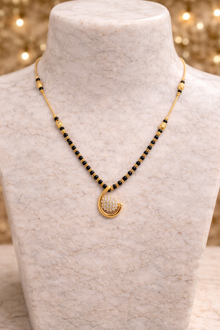 Elegant Crescent Mangalsutra Necklace