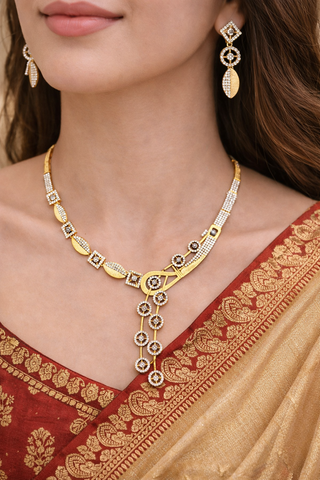 Celestial Diamond Drop Necklace Set