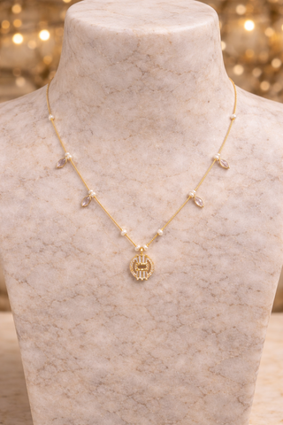 Pearl Charm Gold-Plated Necklace