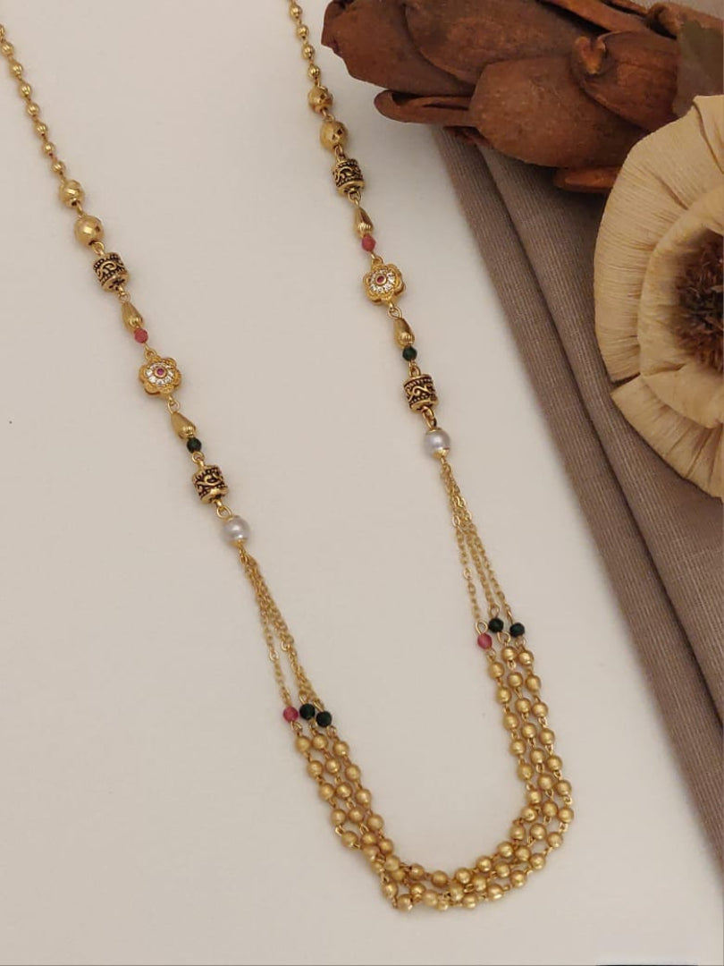 Swarna Sutra Multi-Layer Beaded Long Necklace