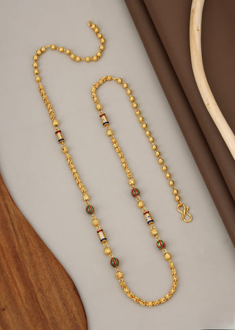 Rajwadi Enamel Bead Mala Chain