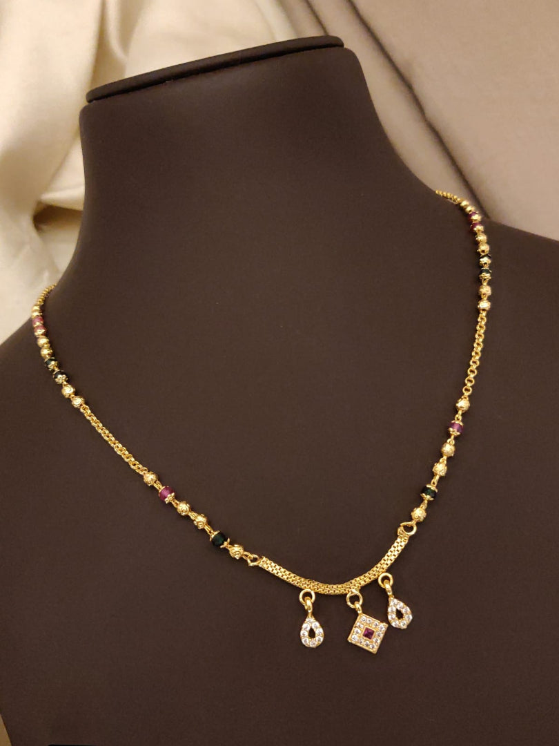 Rajwada Trinity Drop Necklace