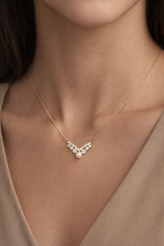Elara Pearl V-Necklace
