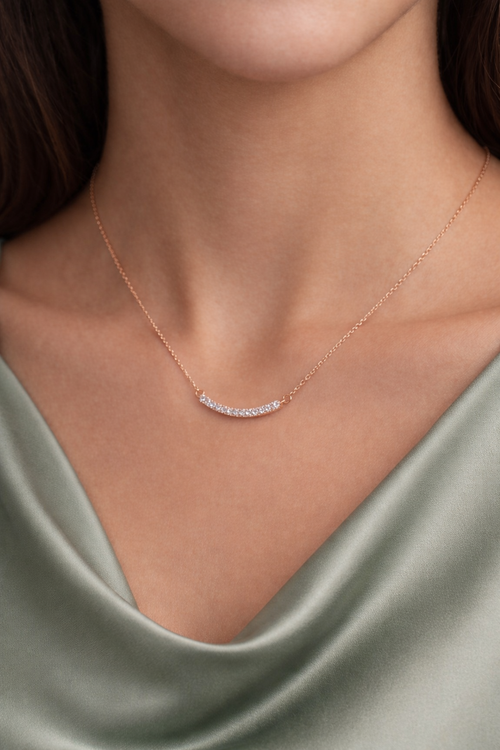 Lunara Curve Diamond Necklace