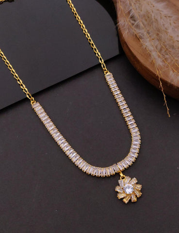Crystal Floral Drop Necklace