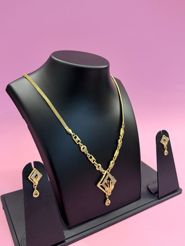 Aurora Square Drop Necklace Set