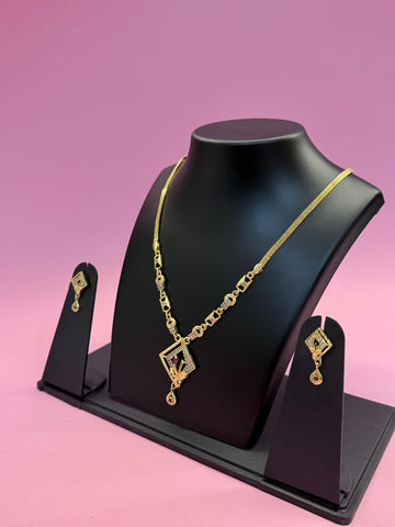 Aurora Square Drop Necklace Set