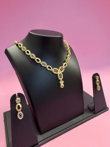 Luxury Aura Gold-Finish Necklace Set
