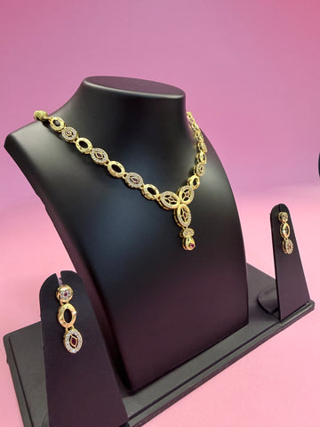 Luxury Aura Gold-Finish Necklace Set